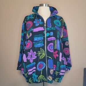 Teddi Vintage Black Floral Button Down Shirt Fits Size Small to Medium